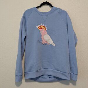 Lenko Animal Sweater Pink Cockatoo Sky Blue Size L